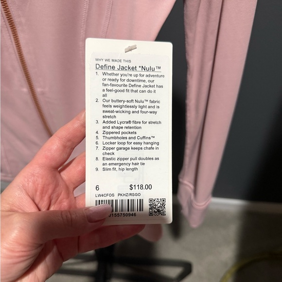Lululemon Define Jacket (Nulu) - Pink Haze / Rose Gold (NWT) - Picture 5 of 7